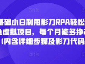 零基础闲鱼虚拟项目教程：影刀RPA自动化月赚3k（含详细步骤+代码）-54创业网