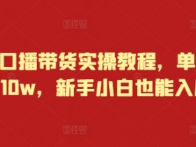 快手带货口播教程：新手小白单月佣金10w+的实操指南-54创业网