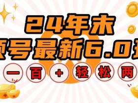 24年末视频号6.0最新玩法：单设备时薪100+无脑批量放大，轻松日入多张-54创业网