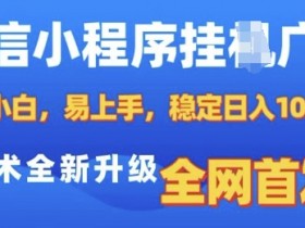 微信小程序自动广告赚钱：全新升级技术，小白轻松日入多张，全网首发揭秘-54创业网