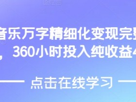 AI音乐赚钱教程：360小时4W收益，精细化变现全攻略-54创业网