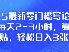 2025零门槛写论文赚钱：每天2-3小时复制粘贴日入300，附资料教程-54创业网