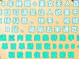 2024睡眠美女无人直播赚钱秘籍：线条手法日入3k+，轻松引爆流量【揭秘】-54创业网
