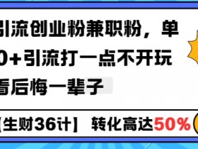 单日引流1000+创业粉兼职粉秘籍：工具号高效引流实战【不看后悔】-54创业网
