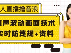 无人直播撸音浪技术：随声波动防违规秘籍+资料揭秘-54创业网