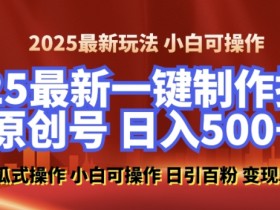 2025零基础抖音美女号：100%原创日引百粉，5张日入后端变现技巧-54创业网