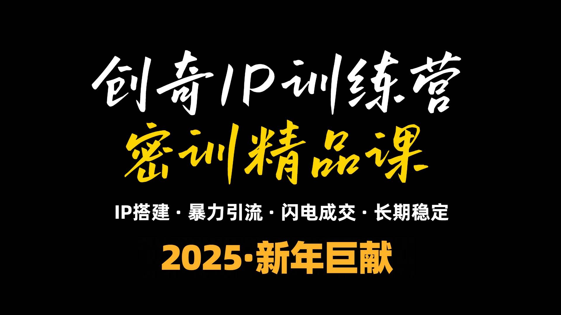 2025年知识付费IP训练营：小白避坑指南，年赚百万秘籍，暴力引流闪电成交-54创业网