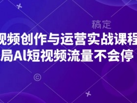 AI短视频创作运营课：Al短视频流量暴涨实战技巧-54创业网