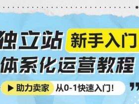 独立站运营教程：新手入门0-1体系化指南，快速打造赚钱店铺-54创业网