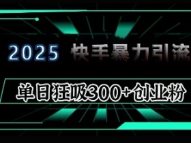 2025年快手6.0创业粉引流教程：单日吸300+精准粉保姆级攻略-54创业网
