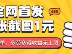 1元1单截图兼职：轻松日赚100+，多劳多得无上限！-54创业网