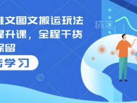 小说推文变现：图文搬运玩法实战课，0基础月入过万干货教程-54创业网