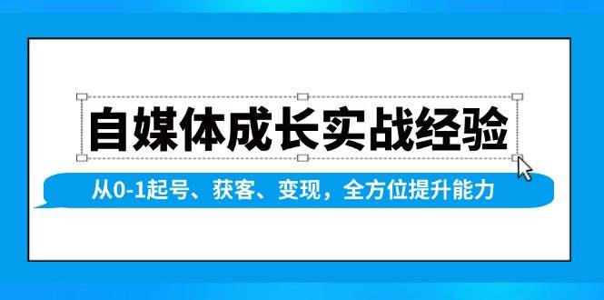 自媒体运营从0到1实战：起号获客变现全攻略，快速提升赚钱能力-54创业网