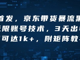 京东带货暴流黑科技：3天出单日赚1k+，无限账号矩阵教学揭秘-54创业网