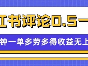 小红书评论兼职：0.5元1条，日赚200+，手机接单秒到账-54创业网