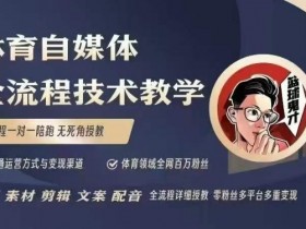 百万大V手把手教学：体育自媒体短视频创作全流程（文案+拍摄+运营）-54创业网
