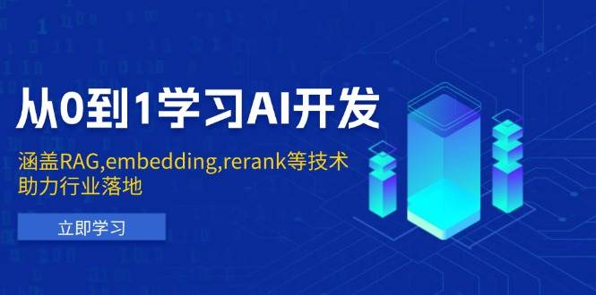 AI开发入门指南：RAG,embedding,rerank技术详解及行业应用实战-54创业网