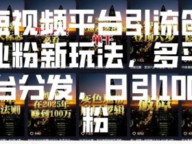 短视频创业粉引流：多平台分发日引100+精准粉实战技巧-54创业网