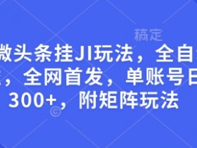 最新微头条自动赚钱玩法：全自动日入300+，矩阵撸收益技巧大揭秘-54创业网