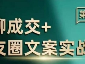 私域成交朋友圈文案课程：私聊成交实战营，高效提升转化率-54创业网