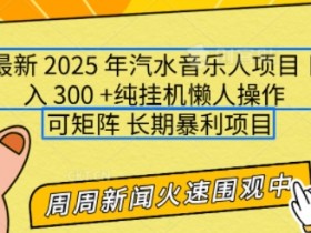 2025汽水音乐人项目揭秘：单号日入3张，多号矩阵操作，长期稳定适合小白-54创业网