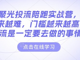 小红书付费投流实战营：免费流量难获取，聚光投流陪跑提升ROI-54创业网