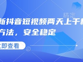 抖音涨粉秘籍：2天速成上千粉万粉，安全稳定不封号-54创业网