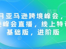 12月亚马逊跨境峰会直播：线上特训营基础版进阶版干货分享-54创业网