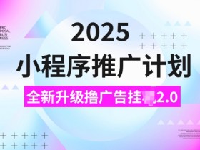 2025小程序推广计划：自动撸广告3.0玩法，日均5张轻松赚【揭秘】-54创业网