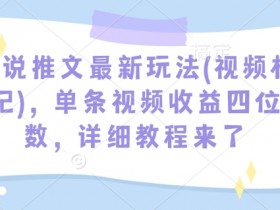 小说推文赚钱新招：视频标记玩法，单条收益破千教程-54创业网