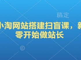 2025小淘网站搭建教程：新手零基础快速成为站长-54创业网