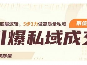 5步3力引爆私域成交力：打通底层逻辑的高质量私域系统课-54创业网