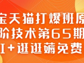 淘宝天猫打爆班第65期：AI+逛逛免费流量高阶技术-54创业网