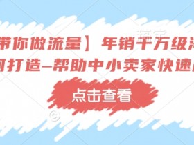年销千万级淘系商家打造秘籍：冷锋教你中小卖家快速起流量-54创业网