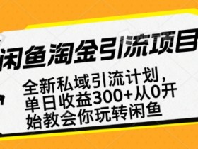 闲鱼副业赚钱：0基础玩转闲鱼淘金，私域引流月入过万攻略-54创业网