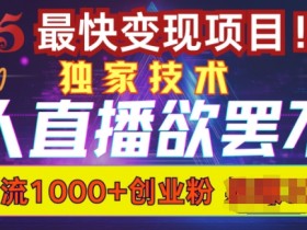 无人直播引流秘籍：日吸1000+精准创业粉的暴力玩法-54创业网