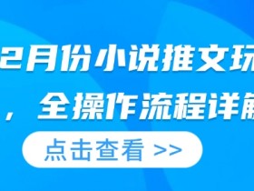 2月最新小说推文玩法：25年全流程操作指南，新手也能轻松赚钱-54创业网