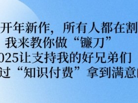 2025知识付费赚钱秘籍：教你做镰刀，拒绝被割韭菜！-54创业网