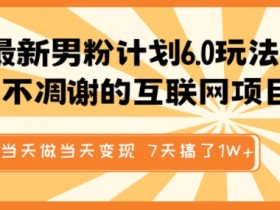 男粉计划6.0玩法：当天变现视频原创项目，7天赚1万+互联网副业-54创业网