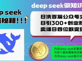 Deepseek知识付费教程：公众号日洗百篇引流300+创业粉，卖课日赚四位数实操指南-54创业网