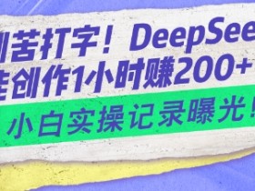 DeepSeek智能创作1小时赚2张？打字赚钱实操记录曝光-54创业网