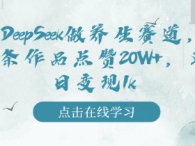 养生赛道爆款案例：用DeepSeek单日变现1k，20W+点赞秘籍-54创业网