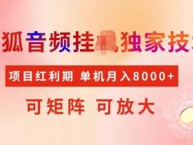 搜狐音频自动运行项目红利期：矩阵放大稳定月入5K+玩法揭秘-54创业网