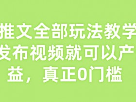 0粉丝小说推文赚钱：0门槛视频变现玩法全教学-54创业网