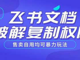 飞书文档破解复制权限：首发自用售卖两用暴力玩法-54创业网