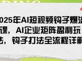 2025年AI短视频爆流课：钩子打法全流程+企业矩阵盈利玩法-54创业网