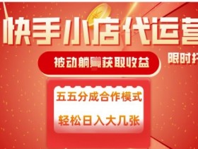 快手小店代运营躺Z秘籍：单日稳定变现5张，收益五五分被动赚钱-54创业网