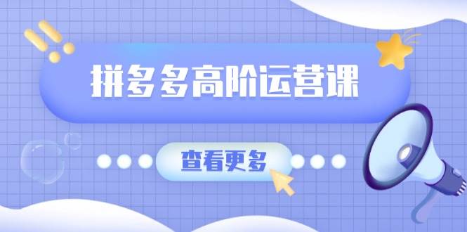 (14327期)拼多多高阶运营课:极致群爆款玩法,轻付费无尽复制,打造单品爆款之路