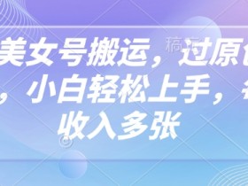 抖音美女号搬运：0基础小白原创玩法，日赚500+轻松上手-54创业网