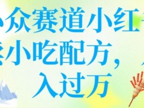 小吃配方赚钱秘籍：小红书小众赛道，0基础月入过W实操教程-54创业网